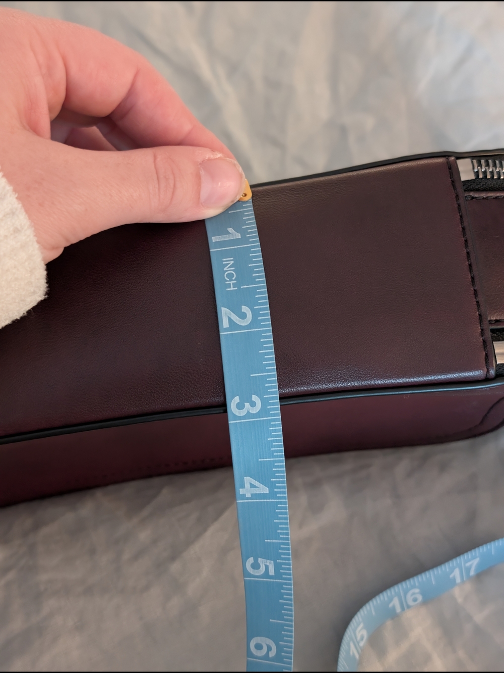 Michael Kors Men's MK Raised Logo Burgandy Burnished Leather Crossbody Bag - Picture 14 of 14